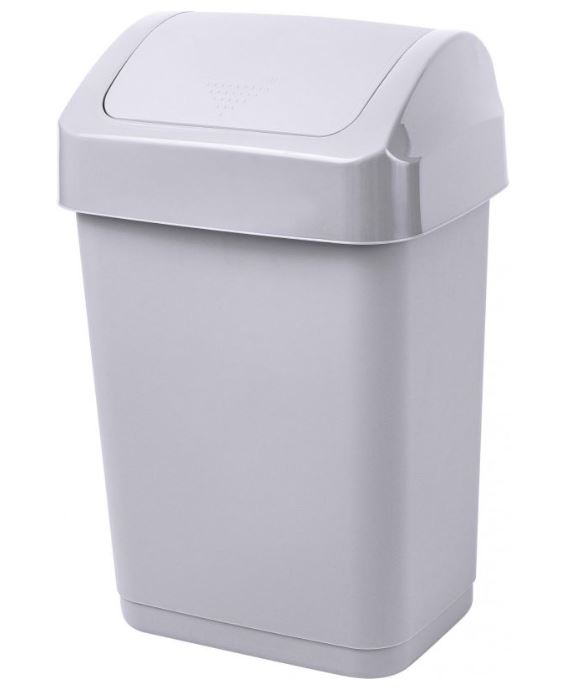 Контейнер для мусора Step 12 л с крышкой-маятником, серый